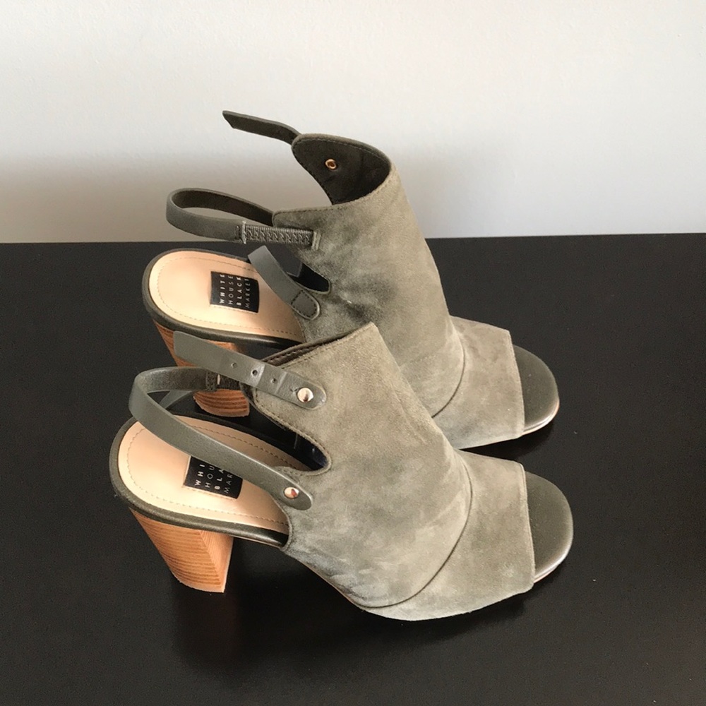 White House black market open toed booties